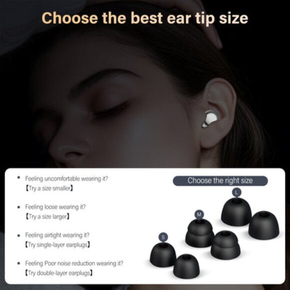 Aptkdoe Noise Cancelling 35db Silicone Earplugs with 4 Tips and Carrying Case - Picture 4 of 8